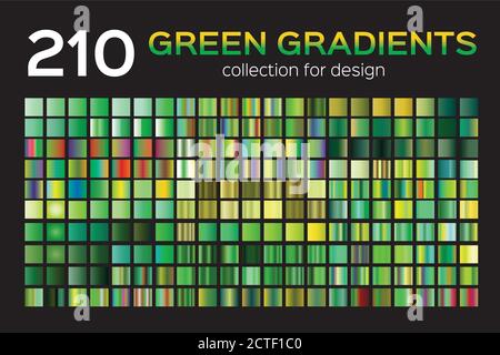 Dégradé vert méga défini. 210 Grande collection. Facile à utiliser pour le fond, le remplissage. Vecteur Illustration de Vecteur