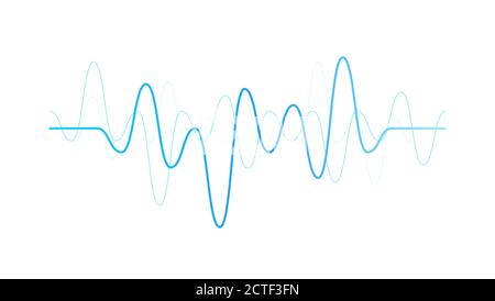 Son bleu vague ligne courbe logo objet isolé sur blanc illustration vectorielle d'arrière-plan Illustration de Vecteur