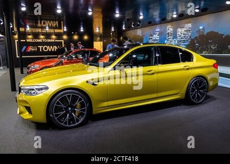 BMW M5 voiture de compétition au 89e salon international de l'automobile de Genève. Genève, Suisse - 5 mars 2019. Banque D'Images