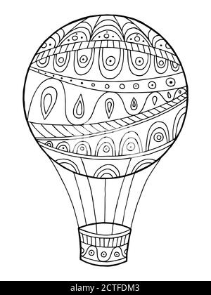 Air ballon motif abstrait art graphique noir blanc Doodle illustration vecteur Illustration de Vecteur