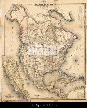 Carte de l'Amérique du Nord, cartographie, cartes, 1851, Smith, J. Calvin (John Calvin Banque D'Images