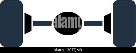 Icône de l'essieu arrière du véhicule. Conception couleur plate. Illustration vectorielle. Illustration de Vecteur