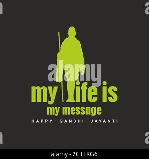 Happy Gandhi Jayanti bannière | Mahatma Gandhi Illustration Banque D'Images
