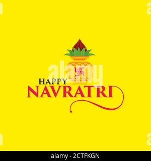 Happy Navratri ou Banner of Indian Festival | Typographie Banque D'Images