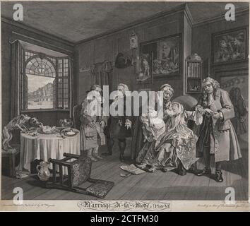 Mariage A-la-mode (planche VI) la mort de la comtesse, image fixe, estampes, 1745, Hogarth, William, 1697-1764 Banque D'Images