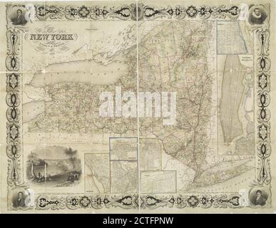 Carte de l'état de New York, cartographie, cartes, 1850, Sherman & Smith Banque D'Images