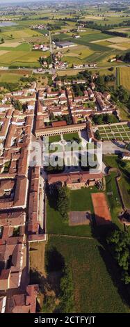 Vue aérienne du site du patrimoine mondial de Sabbioneta par l'UNESCO Banque D'Images
