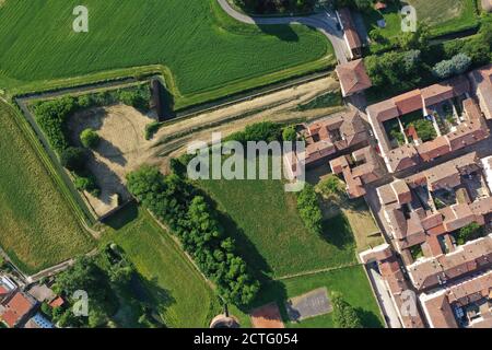 Vue aérienne du site du patrimoine mondial de Sabbioneta par l'UNESCO Banque D'Images