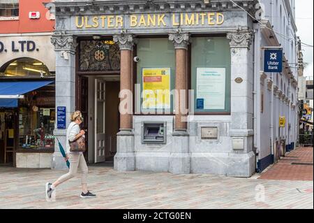 Cork, Irlande. 22 septembre 2020. Ulster Bank risque d'être fermée en Irlande. La société mère de la banque, NAT West Bank, procède actuellement à un examen de son activité en Irlande en raison d'une perte de 276 millions d'euros qui est en baisse par rapport à la COVID-19. Crédit : AG News/Alay Live News Banque D'Images