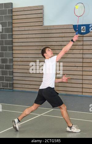 Action und Einsatz beim Badminton