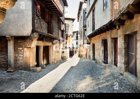 Vieille rue de la Alberca, Salamanque, Espagne Banque D'Images