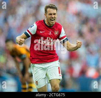 AARON RAMSEY CÉLÈBRE LE GAIN EN PLUS DE TEMPS. ARSENAL / VILLE DE HULL. FA TASSE FINALE. IMAGE : © MARK DOULEUR Banque D'Images