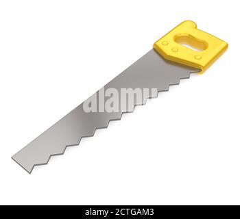 Scie à main isolé Banque D'Images