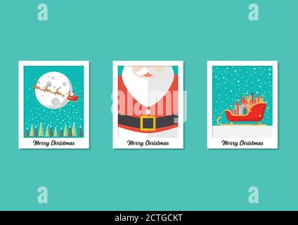 Ensemble de la collection cadres photo Polaroid Merry Christmas Images. Illustration vectorielle Illustration de Vecteur