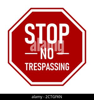 Panneau d'arrêt en forme d'octogone sans intrusion. Image vectorielle. Illustration de Vecteur