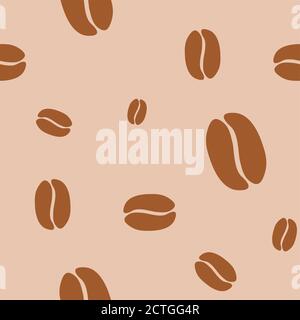 Motif sans couture avec icônes de grains de café. Image vectorielle. Illustration de Vecteur