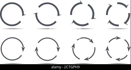 Ensemble de flèches de cercle grises. Icônes vectorielles. Graphique pour le site Web. Illustration de Vecteur