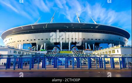 Stade « Gazprom Arena ». Stade du club de football 'Zenit'. Saint-Pétersbourg, Russie Banque D'Images