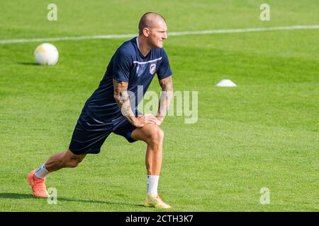 Pilsen, République tchèque. 23 septembre 2020. Zdenek Ondrasek assiste à l'entraînement de Victoria Plzen avant le 3e tour de qualification du match de l'UEFA Europe League Victoria Plzen vs Sonderjyske à Pilsen, République Tchèque, le 23 septembre 2020. Crédit: Miroslav Chaloupka/CTK photo/Alamy Live News Banque D'Images