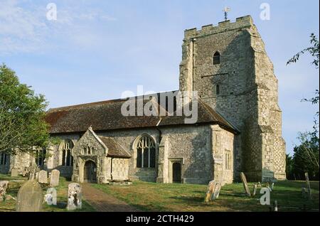 L'église historique de St Mary, Westham, près d'Eastbourne, East Sussex, South East England Banque D'Images