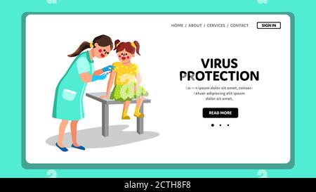 Protection contre les virus vaccin injection enfants vecteur Illustration Illustration de Vecteur