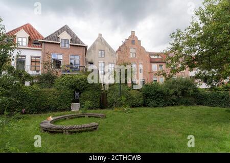 Une ancienne cour à Zutphen, aux pays-Bas Banque D'Images