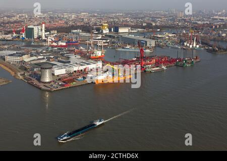 ROTTERDAM - vue aérienne du port Banque D'Images