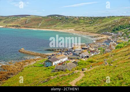Sennen Cove près de la fin de Land, Cornwall, Angleterre. Banque D'Images