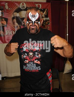 ***PHOTO DU FICHIER*** Joseph Laurinaitis aka 'Animal' des guerriers de la route est décédé à 60. MIAMI BEACH, FL - 02 JUILLET : Road Warrior Animal fréquente Florida Supercon au centre des congrès de Miami Beach le 2 juillet 2016 à Miami Beach, Floride. Crédit MPI04/MediaPunch Banque D'Images