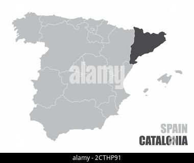 Espagne carte de Catalogne Illustration de Vecteur