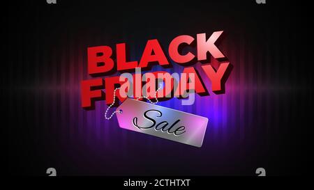 Circulaire des soldes du Vendredi fou. Bannière de vendredi noire brillante avec étiquette de prix de vente. Affiche de prix d'offre spéciale. Arrière-plan lumineux au néon. Promotion sur le design vectoriel moderne Illustration de Vecteur