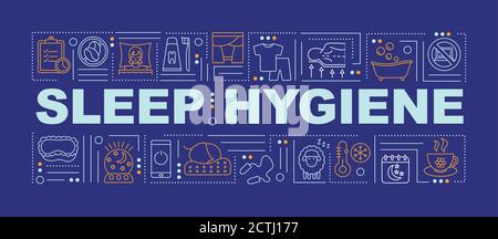 Bannière concepts mot hygiène du sommeil Illustration de Vecteur