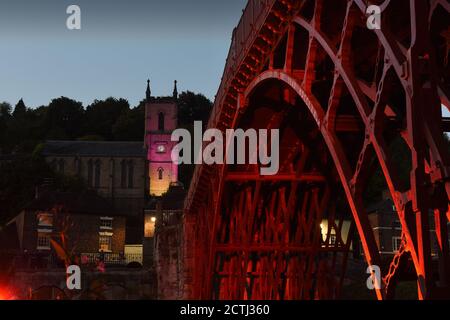 L'Ironbridge à Shropshire illumina 2020 Banque D'Images
