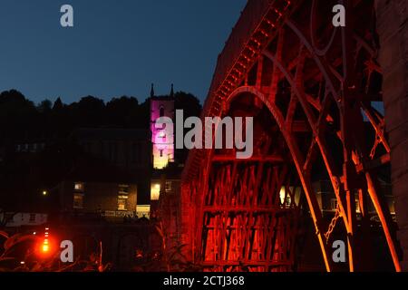 L'Ironbridge à Shropshire illumina 2020 Banque D'Images