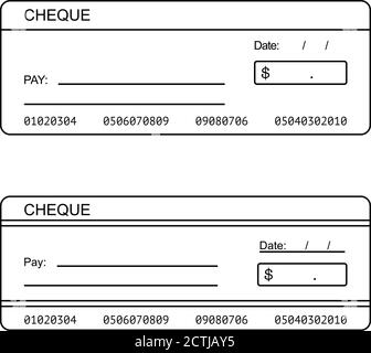 Chèque en blanc pour chèque personnel ou bancaire dans Vector Illustration de Vecteur