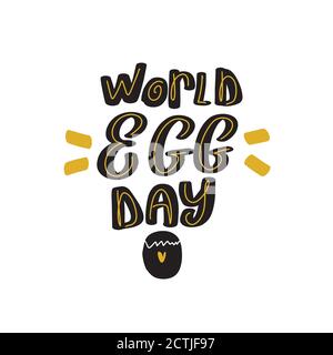 Carte de vœux World Egg Day vecteur isolé sur fond blanc. Illustration de Vecteur