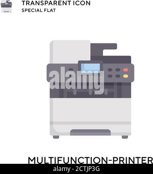 Icône vectorielle de l'imprimante multifonction. Illustration de style plat. Vecteur EPS 10. Illustration de Vecteur