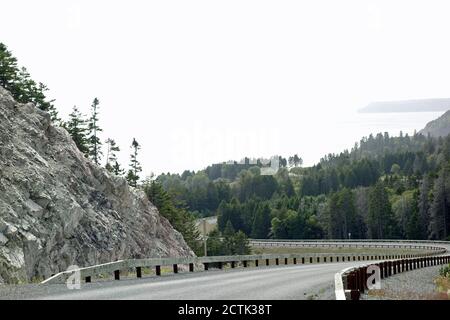 Sentier automobile de la route du sentier Fundy Trail Parkway; nouveau-Brunswick; Canada Banque D'Images