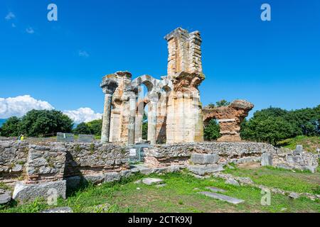 Grèce, Macédoine orientale et Thrace, Filippoi, ruines antiques de Philippi le jour ensoleillé Banque D'Images