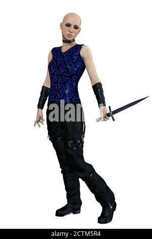 Urban Fantasy Goth Academy Teen, rendu 3D, illustration 3D Banque D'Images