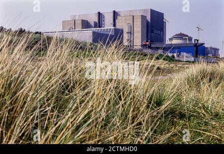 Centrale nucléaire de Sizewell B sur la côte du Suffolk en construction. 04 avril 1992. Photo: Neil Turner Banque D'Images