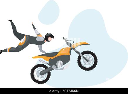 Illustration vectorielle plate de cascades de moto Illustration de Vecteur