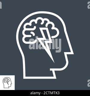 Icône de ligne de remue-méninges Illustration de Vecteur