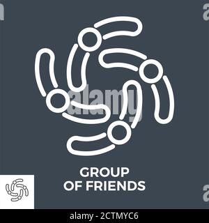 Groupe d'amis Illustration de Vecteur