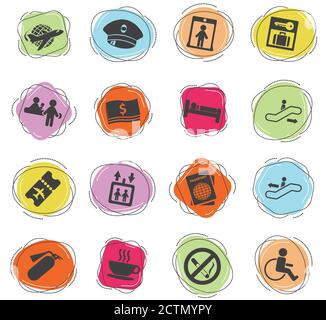 Icon Set aéroport Illustration de Vecteur