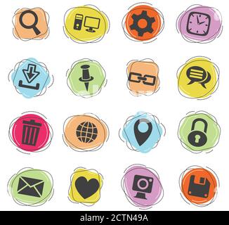 jeu d’icônes de blog Illustration de Vecteur