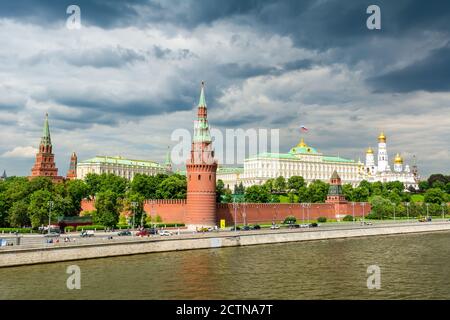 Moscou, Russie – 11 juin 2017. Vue sur le Kremlin de Moscou, un complexe fortifié dans le centre de Moscou Banque D'Images