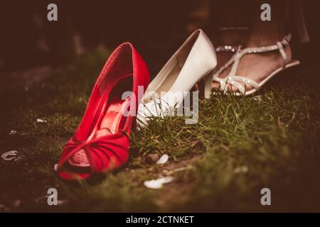 Belles chaussures de mariage Banque D'Images