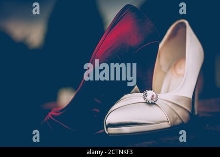 Belles chaussures de mariage Banque D'Images