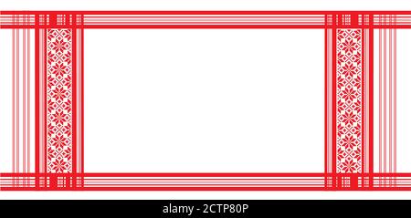 Gamosa textile pattern. Gamosa ou gamusa est un article d'importance pour les peuples autochtones d'Assam, en Inde. Illustration de Vecteur